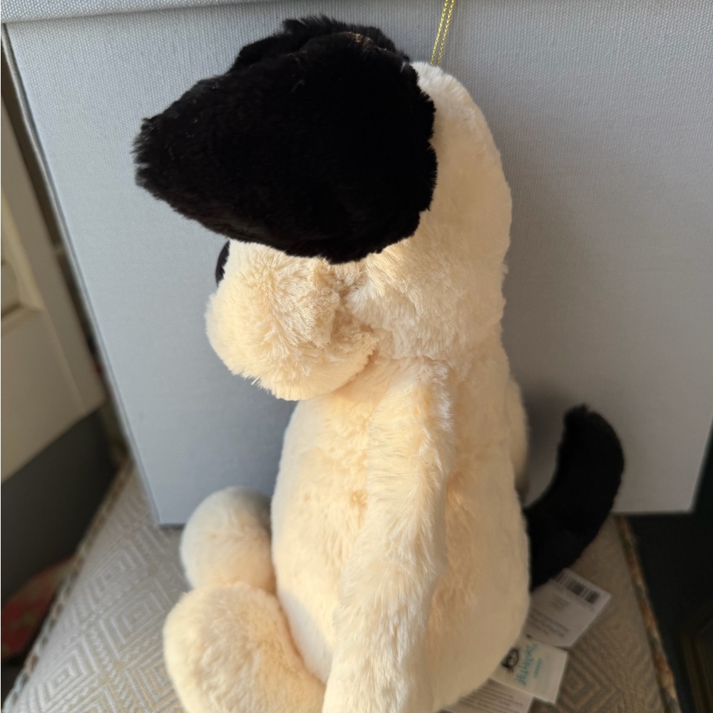 JellyCat Plush Dog Rufferty Bashful Puppy Black & White Soft Toy NWT 39.00 - Picture 2 of 5